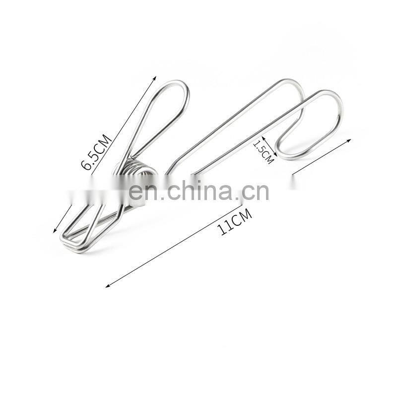 Home Storage Rack Laundry Chip Hooks Clothes Pegs Photo Clip Stainless Steel Clothespins Towel Chips Hook Laundry Storage Holder