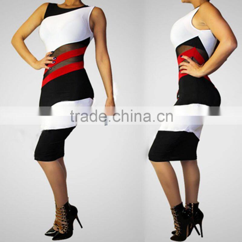 Ladie fashion dress Sleeveless evening dress sexy free prom dress