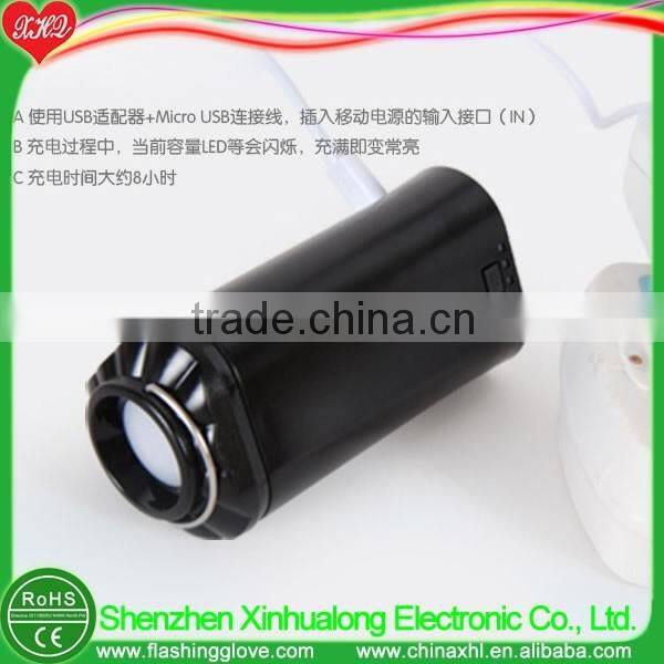 Personalized LED torch light portable power bank