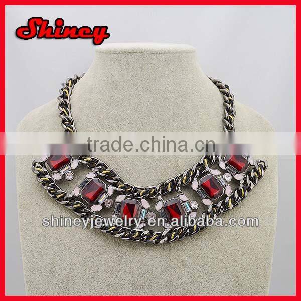red crystal paved alloy crown nice necklace