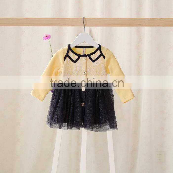 Elegant New Pattern Flower Princess Dress Spring Infant Girl Dress2015