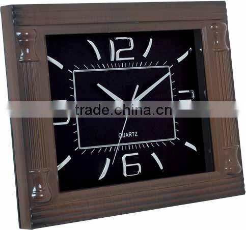 2014 Wooden Color Plastic Material Vintage Wall Clock