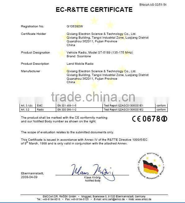 AT-5189 Mobile Radio with FCC CE ROHS approval