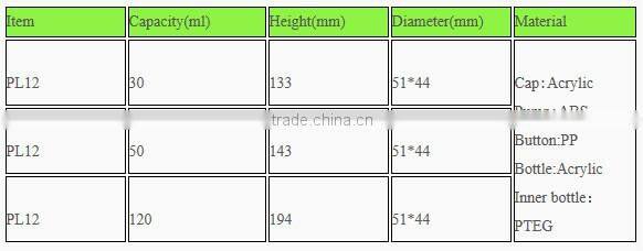 High end plastic bottle for lotion 30ml 50ml 120ml