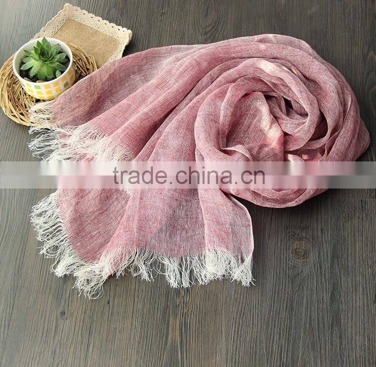 2016 Autumn Winter Women Ladies Fashion Long Plain Linen Cotton Scarves