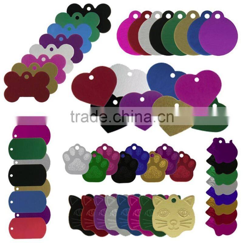Aluminum Cat Face Pet Tags