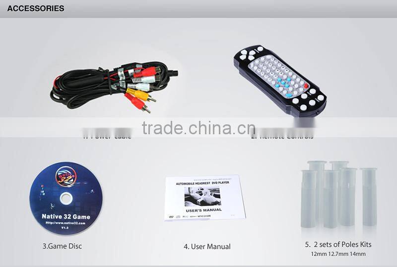 New coming 9inch headrest DVD with phone link