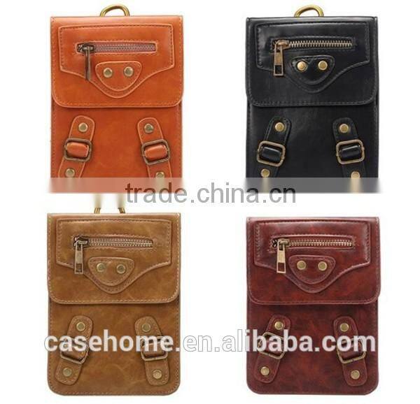 Business Style Universal Lady Carry Leather Case Suits All Mobile Phones