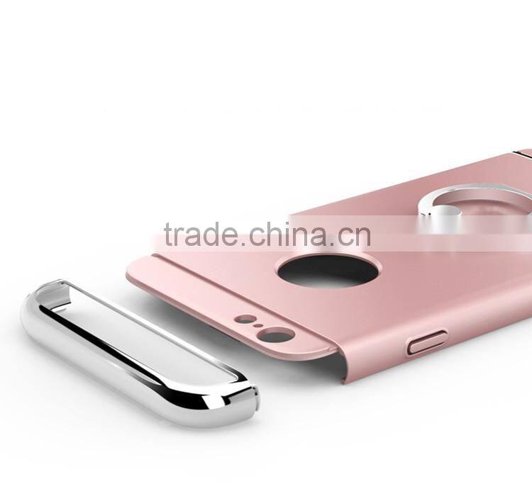 Rose Gold 3 in 1 detachable spraying frosted armor hard pc case for iphone 6