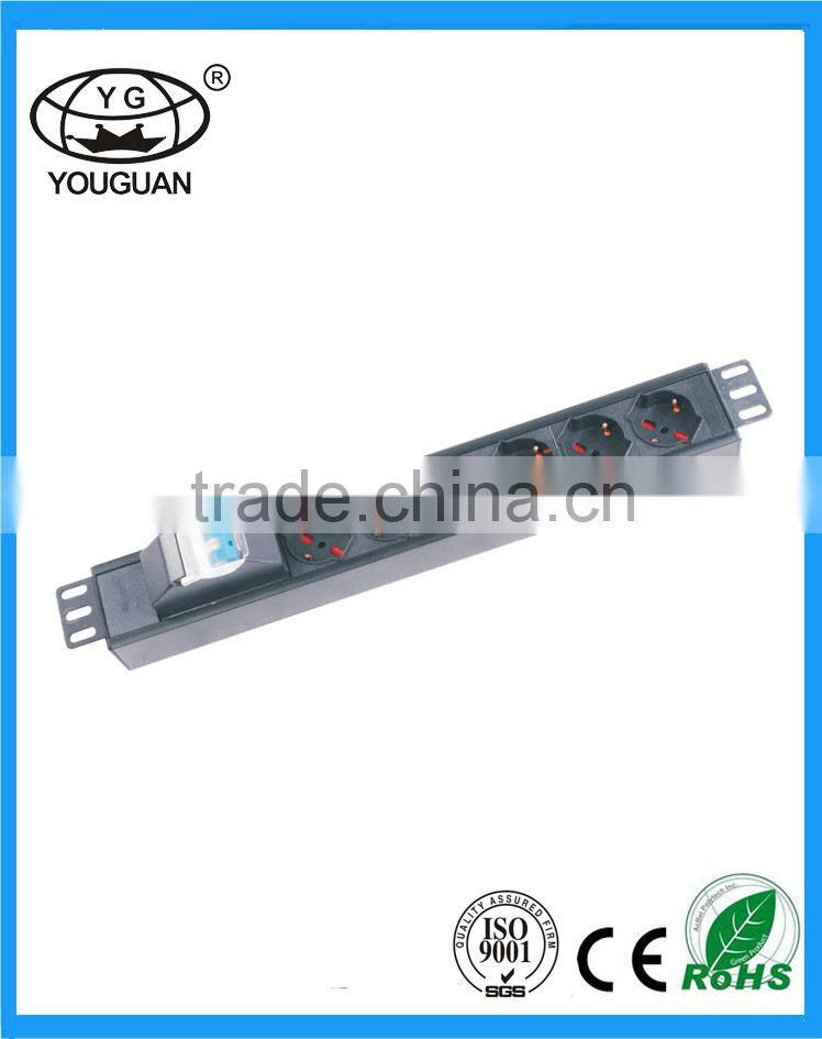 Italy type 6 ways 2P Circuit breaker PDU