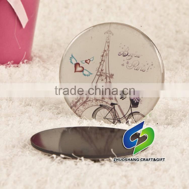 best selling round shape crystal glass fridge magnet/PARIS fridge magnet high quality Fridge MagnetFridge Magnet