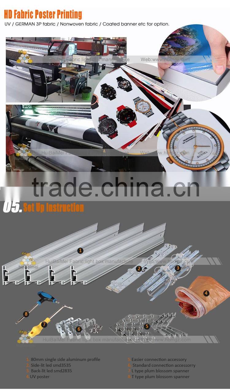 Backlit Trade Show Displays LED Advertising Frameless Light Box