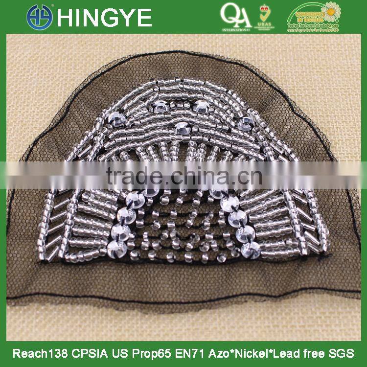 Wholesale high quality handmade beaded applique for clothing decoration NH-002
