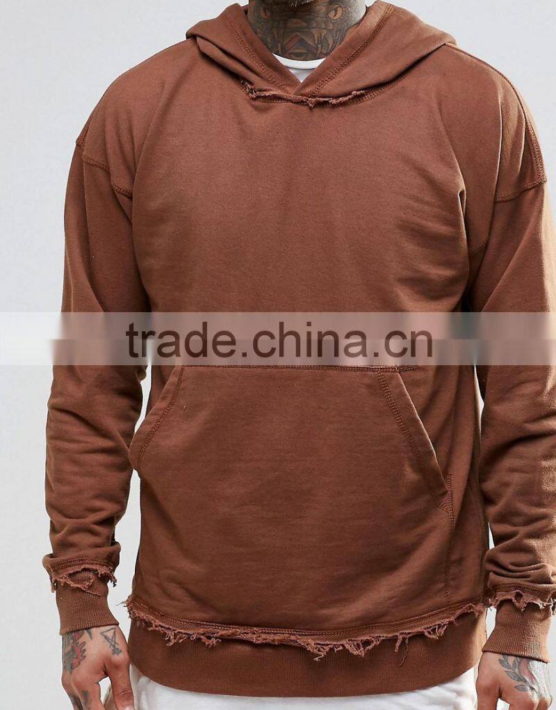 2016 new style 100%cotton with pocket custom crop hoodies