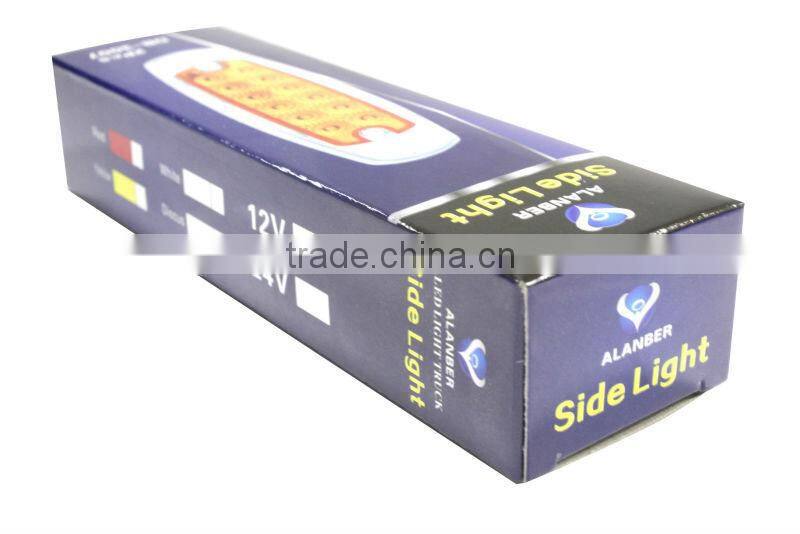 Amber 12 LED Truck Trailer Side Marker Clearance LightS / Stainless Steel Bezel