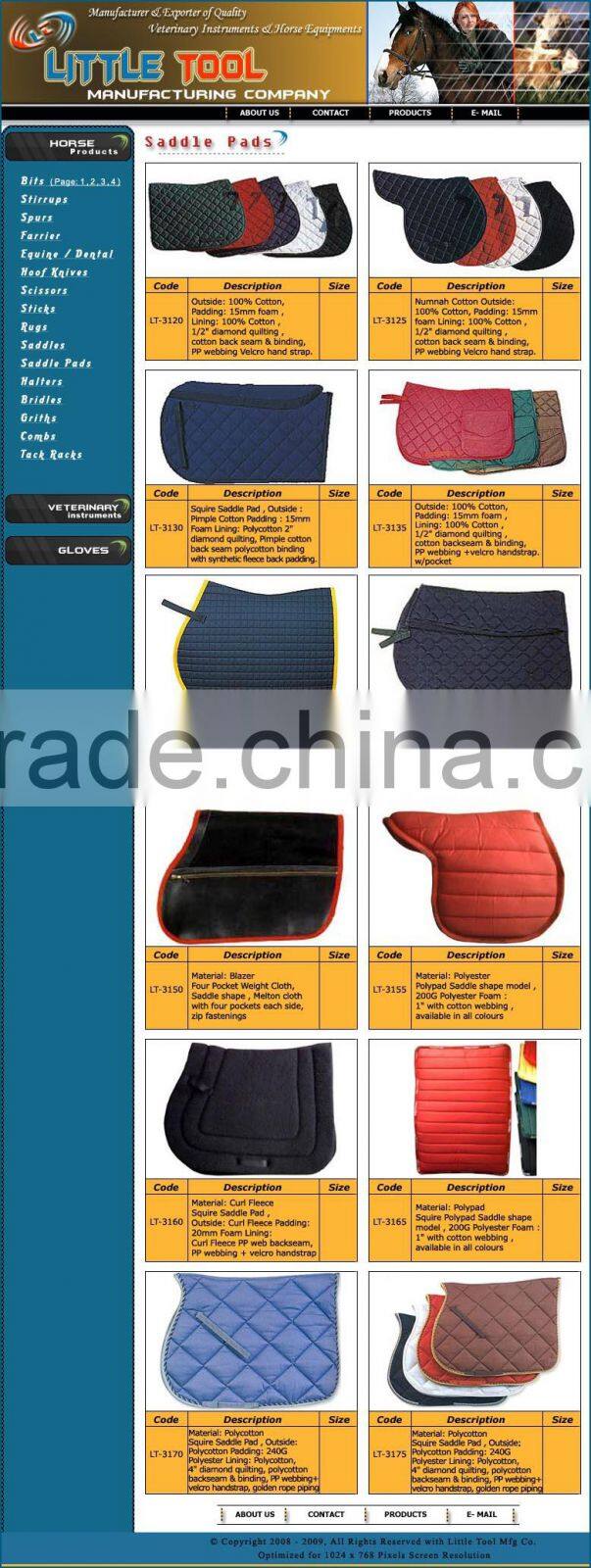 Squire Saddle Pad ,All Purpose Horse Saddle Pads Wholesale With Different Colors
