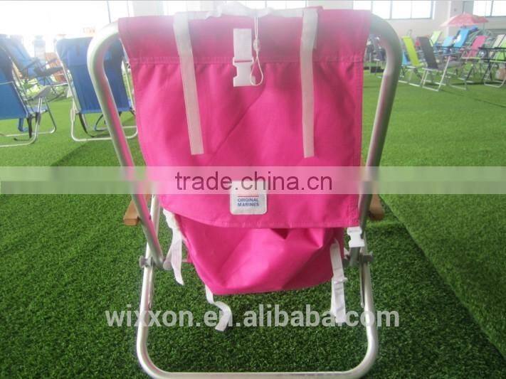 Popular Backpack Folding Reclining Wooden Handle Beach Chair