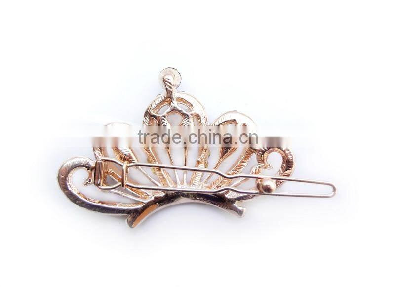 Bling Crown Decorated Stones Hair Pin For Woman