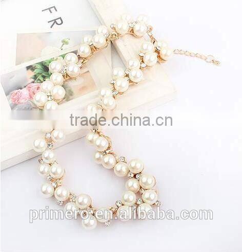 Wholesale Imitation Pearl Direct Selling Glisten Crystal natural Pearl Collar Necklaces