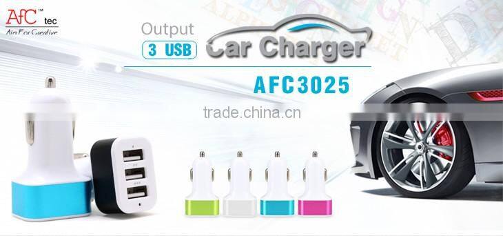 Power Technology 3 Port Fits for Multiple Mobile Devices Car Electric Car USB Cell Charger