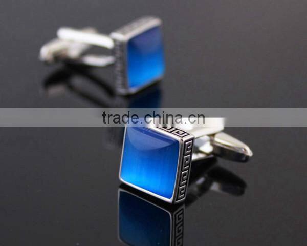 Blue Crystal Cuff Links