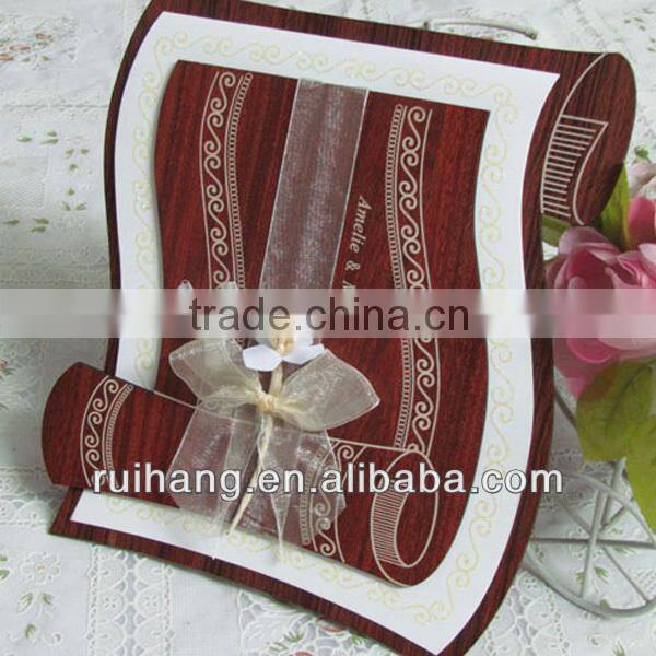 fashion wood wedding invitation card--WW003