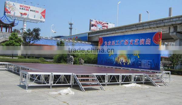 1.22x1.22m (4'x4') aluminum frame clear tempered glass stage platform