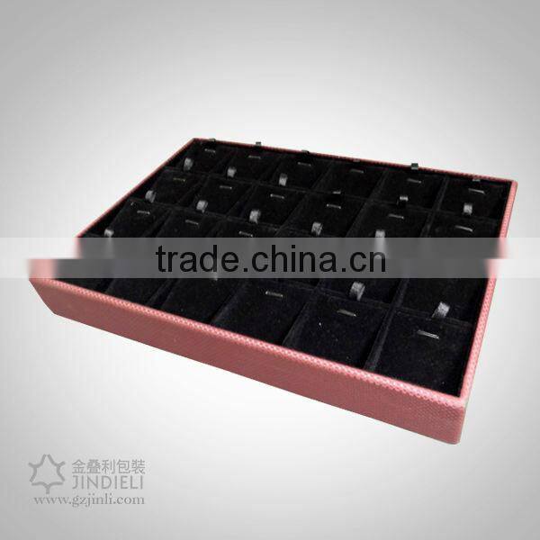 white leather cabochon suit display jewelry tray