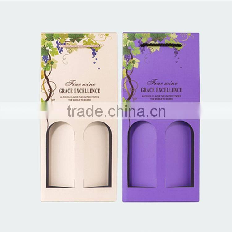 Nice wine gift box paper cardboard wine packaging customized elegant corrugated printed paper wine box packaging