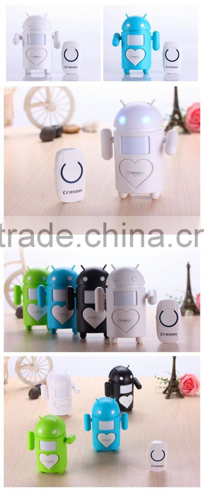 2016 New Portable Elegant Doorbell Wireless Robot Sharp Device