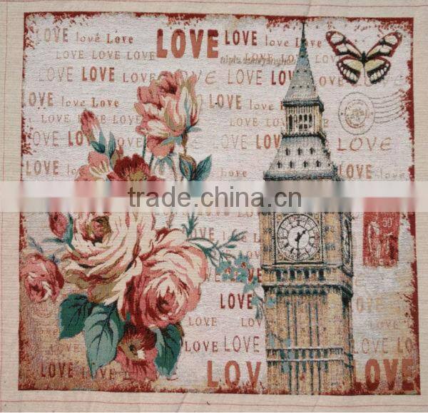 jacquard cushion polycotton cushion for home &hotel decoration &promotion&gift white rose design-37