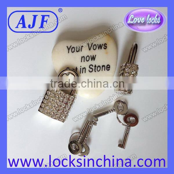 Newest square rhinestone padlock for necklace