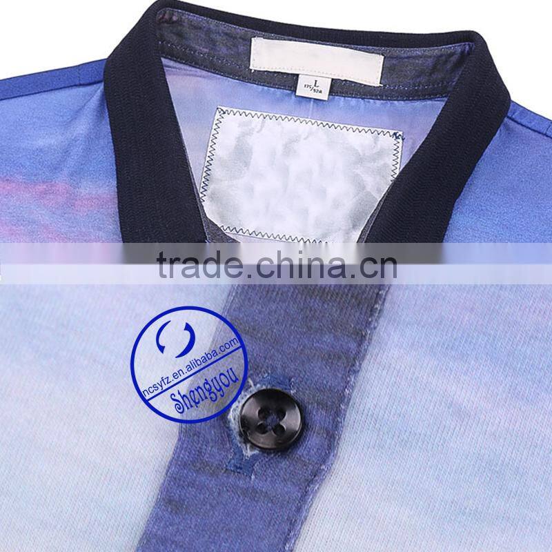 Heat-Transfer printing 3d polo t shirt for men