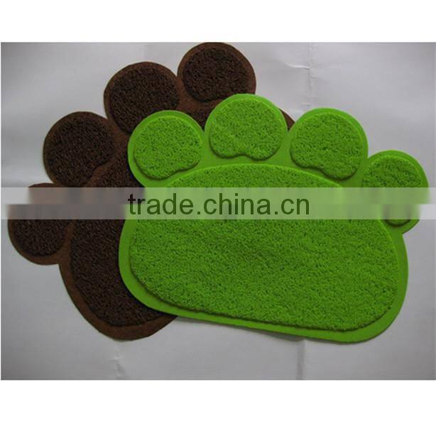 Pet Paw shape print litter mat for cats/PVC mat/vinyl cushion floor mat 45x60cm/China wholesale pet accessories