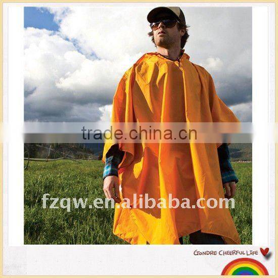 Nylon taffeta packable poncho raincoat