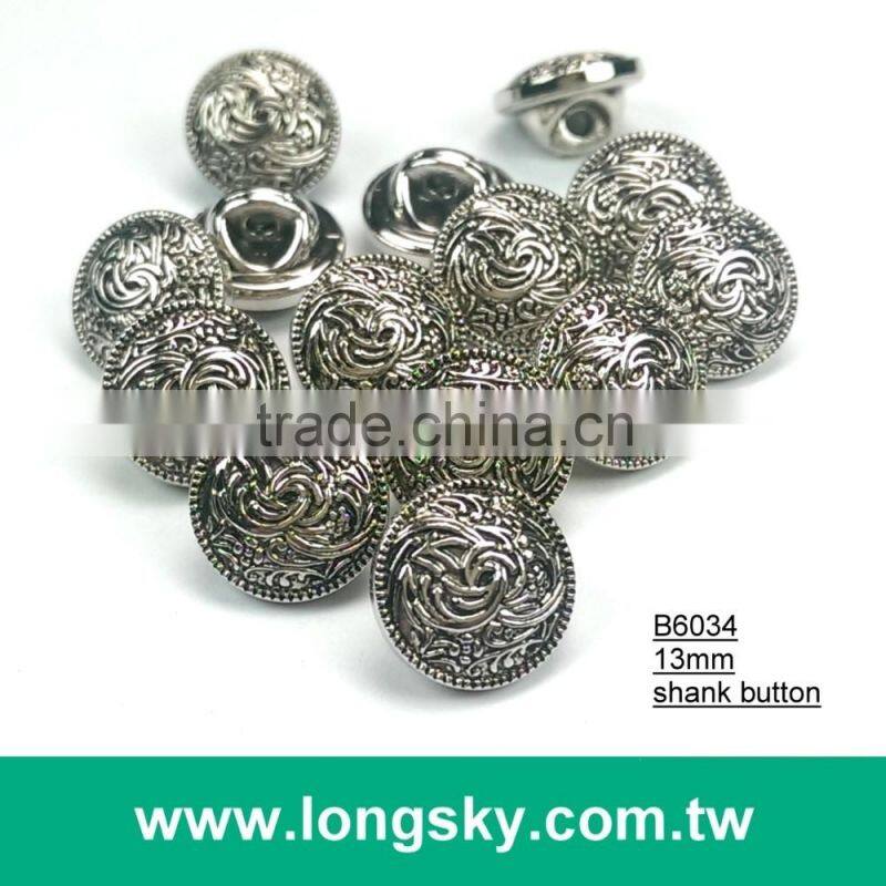 (#B6042/13mm) Taiwan made classical plated cloud stripes small shank buttons for lady dress