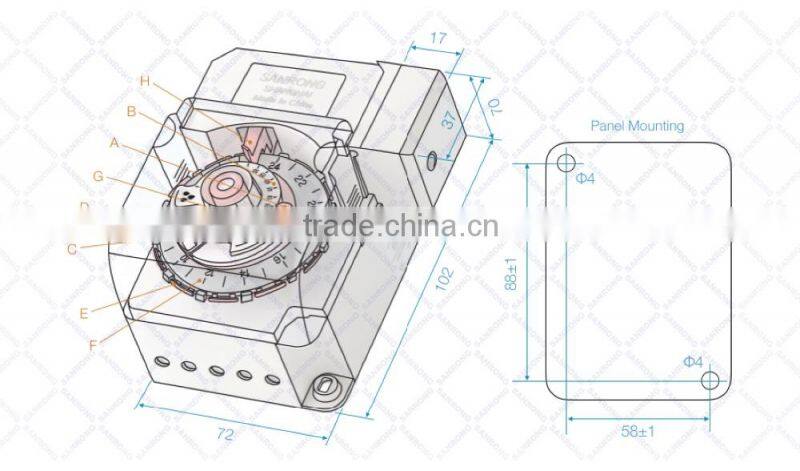 Sanrong Industrial Adjustable Defrost Timer, Fan Delay Timer Switch for Refrigerator