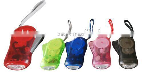 TE337 Topsource High Quality Hand Press Power 2Led Dynamo Flashlight
