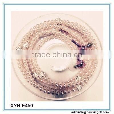 Unique l stereo high quality necklace earphone with mic