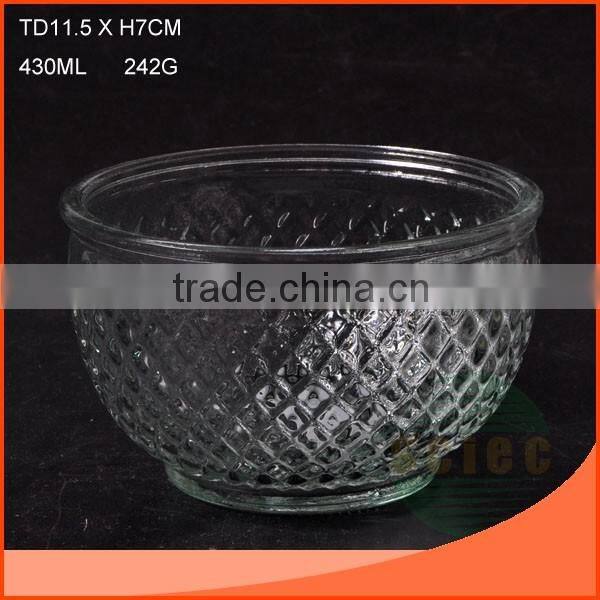 2200ml clear glass food and fruit bowl in blue