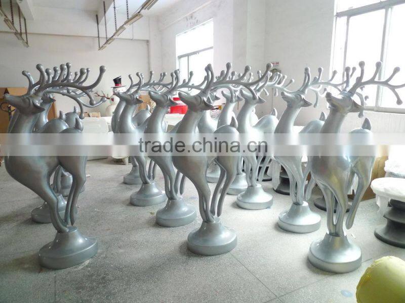 choose best quality Christmas decorative deer statue FRP window deer decoration