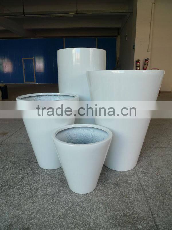 high glossy fiberglass planter for garden ,shopping center