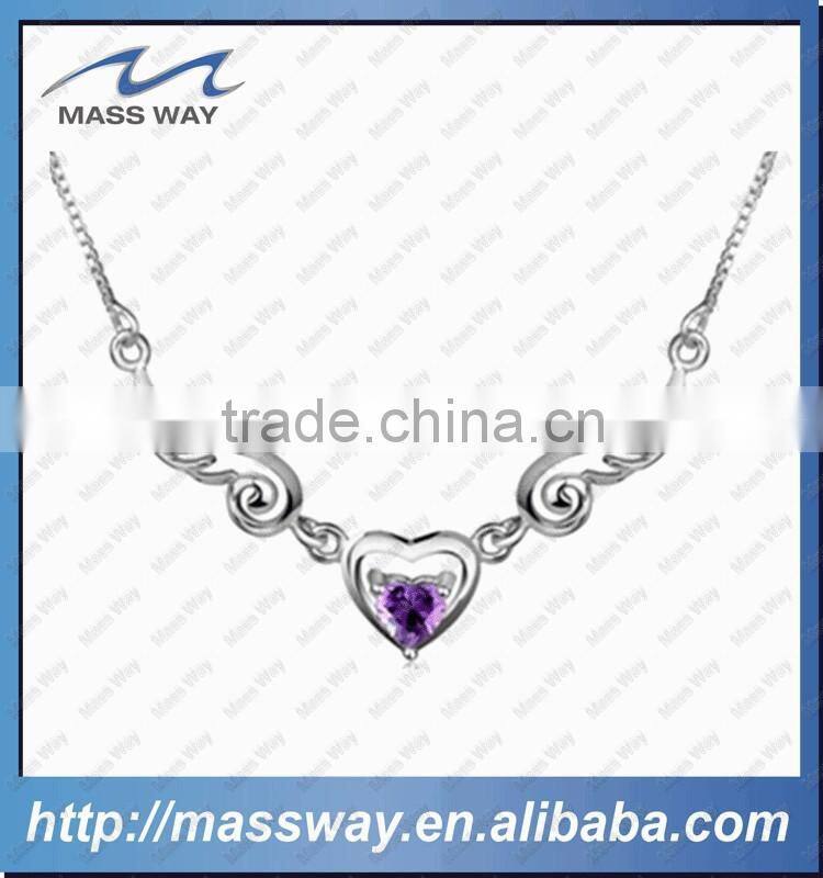 lovers stainless steel silver pendant custom metal fashion necklace