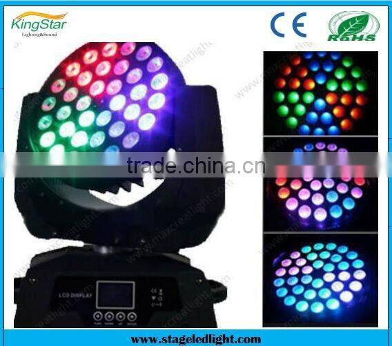 Wedding stage decoration rgbw zoom 36x10w 4in1 led moving head wash light moving beam moving
