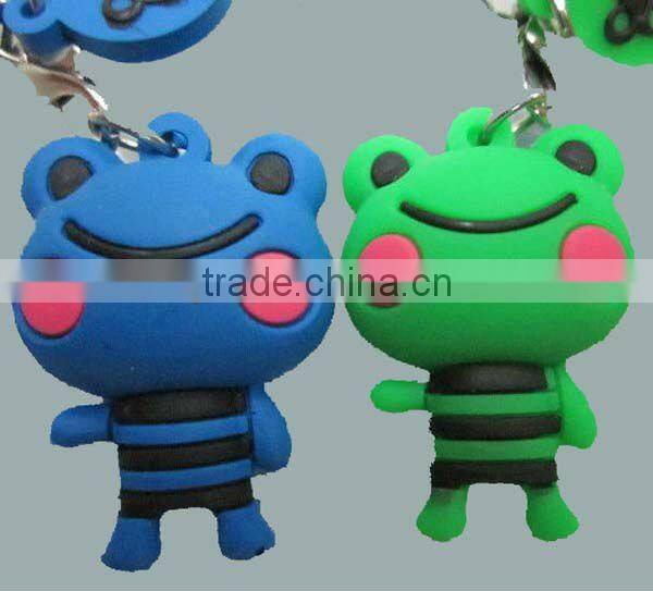 Eco-friendly Custom Girls 3D Cartoon silicone cell phone charms