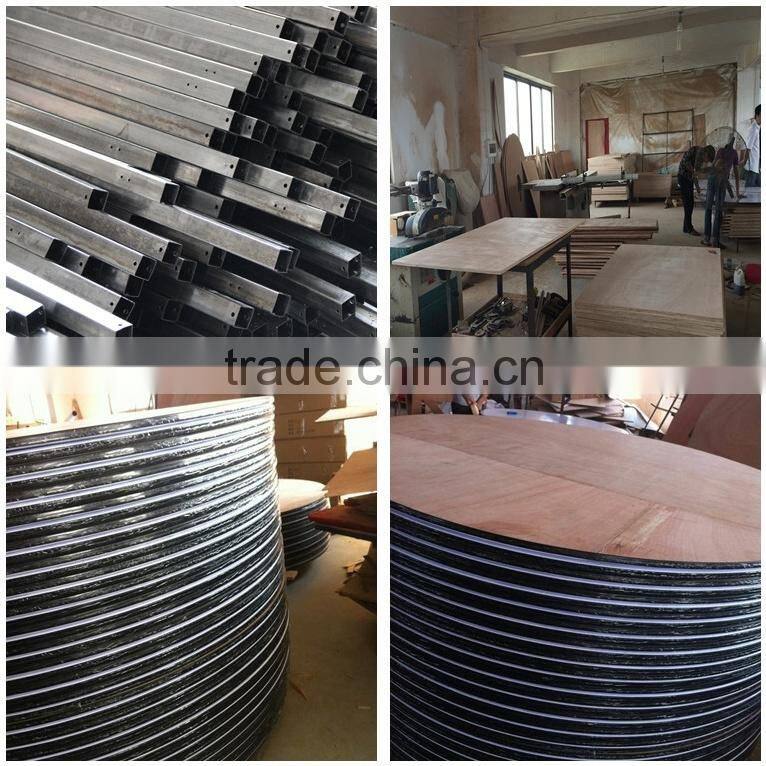 folding fruniture plywood custom made wooden round banquet table with wheels