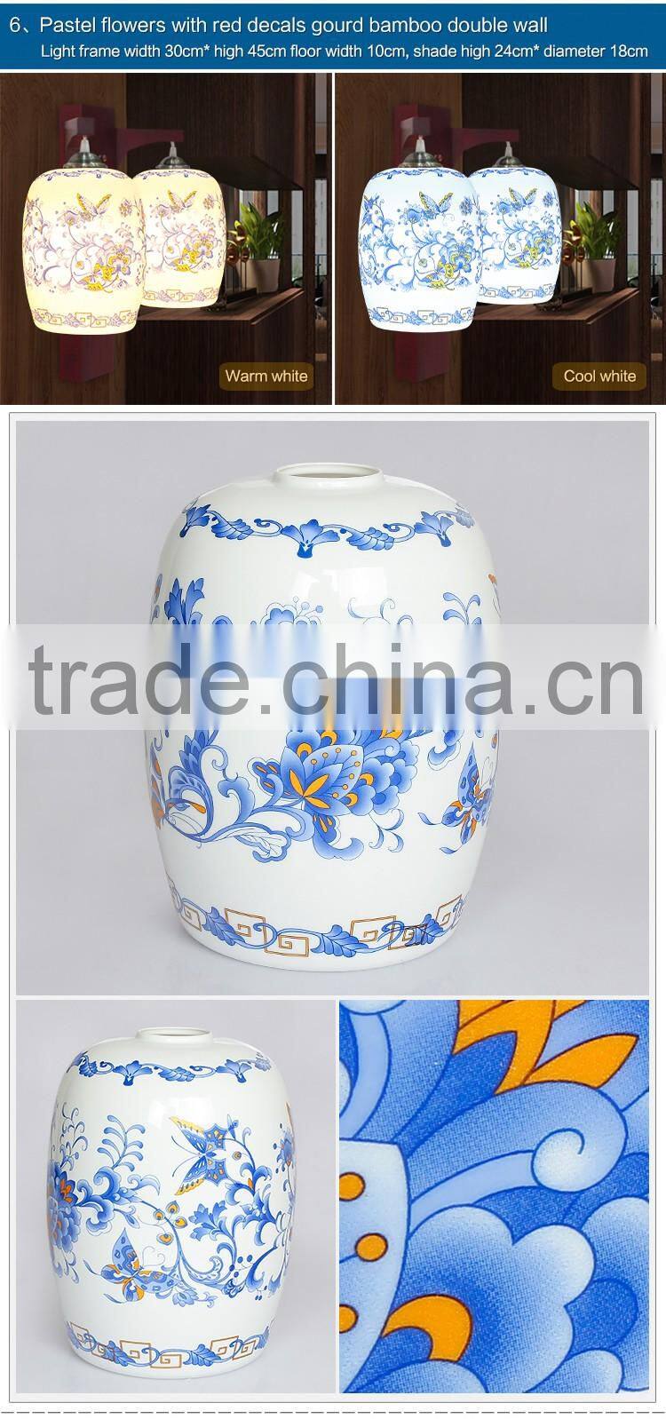 loft style les double wall lamp Industrial antique wall light lamp ceramic wood vintage wall light