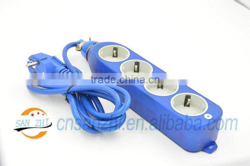Four ways waterproof plastic DE EU standard extension socket/DE EU standard Power strip