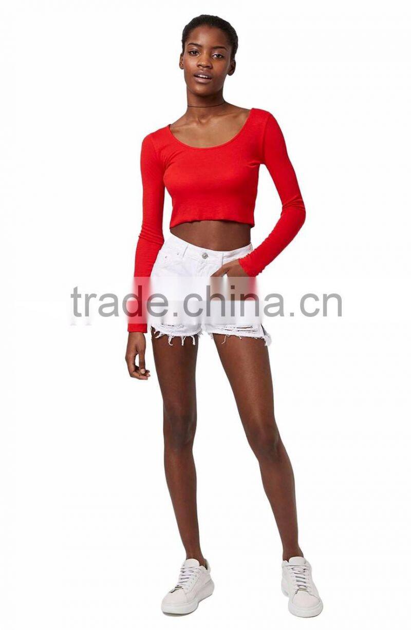 2016 China Wholesale Custom Denim Shorts Frayed And Ripped Hems Define Destroyed Woman Denim Shorts