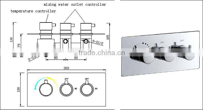 sanitary fitting high quality hot cold mixing water valve 2 way diverter water flow shower controller